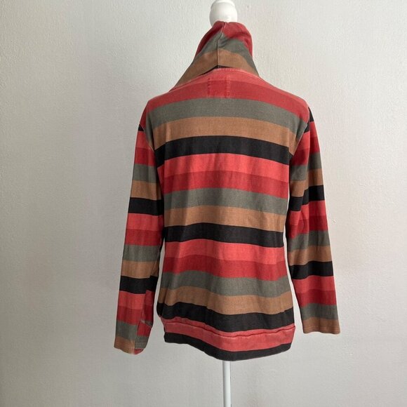 Ampersand Ave Striped Funnel Neck Pullover With Kangaroo Pocket XS - Picture 6 of 10